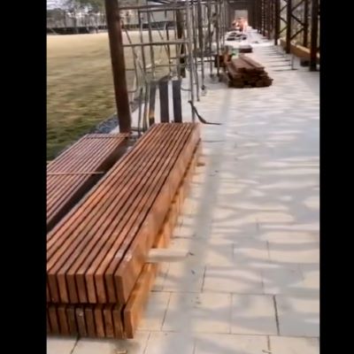 杭州防腐木花架座椅施工视频